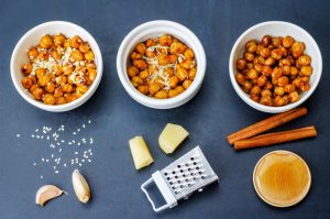 roasted chickpeas in different flavors