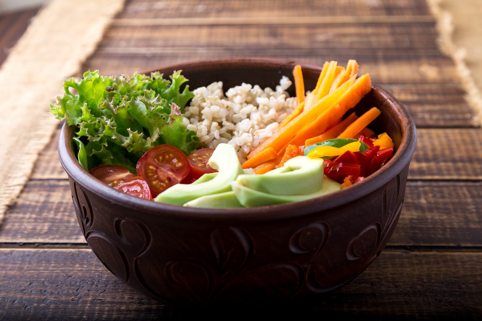 Vegan Rainbow Quinoa Satay Buddha Bowl